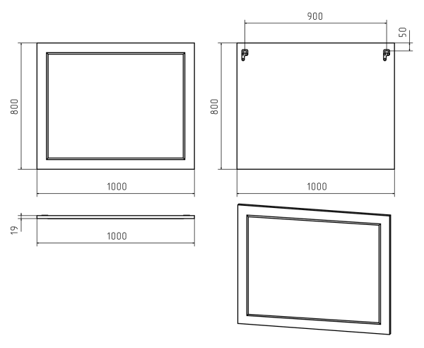 Зеркало (100х80) Misty Лейла 100 П-Лей02100-011