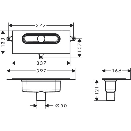 Скрытая часть для трапа Hansgrohe uBox universal 01002180