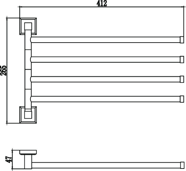 Держатель для полотенец поворотный 4-ой Savol 95 S-009504