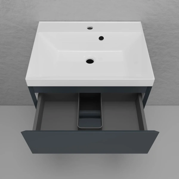 Тумба подвесная без раковины 60 см Style Line Манхэттен ЛС-00002366 графит матовый