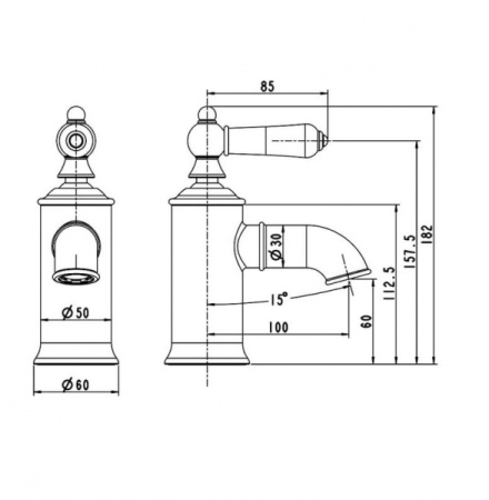 Смеситель для раковины Bravat Art F175109Co