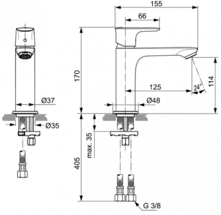 Смеситель для раковины Ideal Standard Connect Air A7015AA