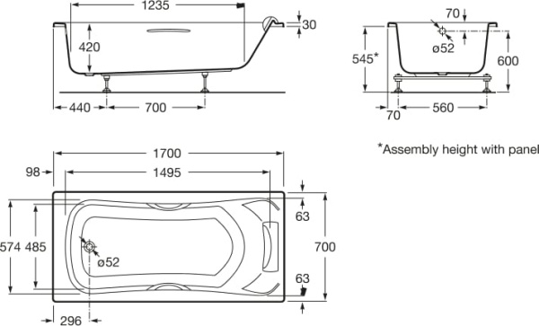 Ванна акриловая Roca Becool 248340001
