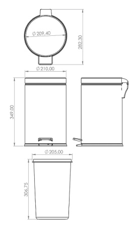Ведро для мусора Berges Wasserhaus 121007