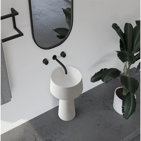 Раковина отдельностоящая ABBER Stein AS2508-H белая матовая