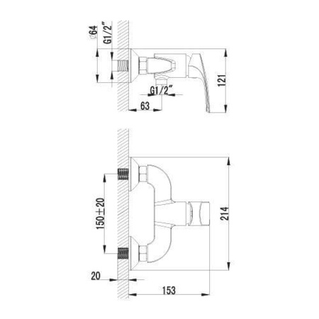 Смеситель для душа Lemark Plus Shape (LM1703C)