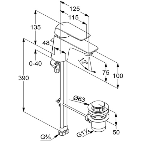 Смеситель для раковины Kludi Ameo 410290575