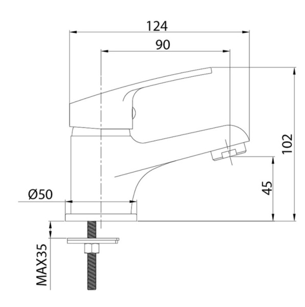 Смеситель для умывальника Milardo Simp (SIMSB00M01)