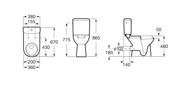 Унитаз напольный Roca Access  342239000 для людей с огр. возможностями