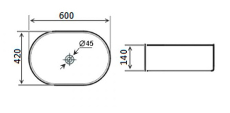 Раковина накладная Timo Kulo 60 ТК-405MW