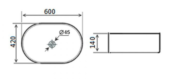 Раковина накладная Timo Kulo 60 ТК-405MW