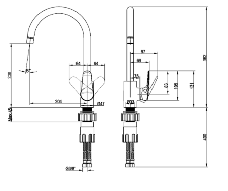 Смеситель для кухни Villeroy&Boch O'novo Start TVK10510111061