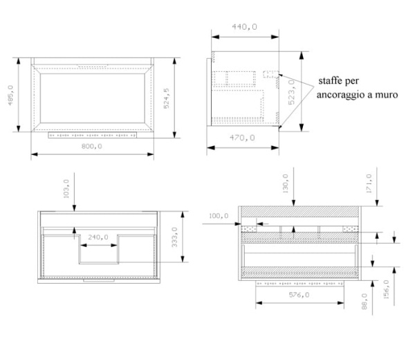Тумба под раковину Eban Paola FBSPA080-BA*0 bi assoluto