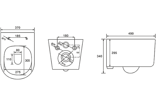 Комплект унитаза с инсталляцией SET AQUATEK МИЯ 4в1