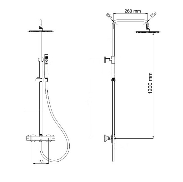Душевая система с термостатом RGW SP-21 21140121-01
