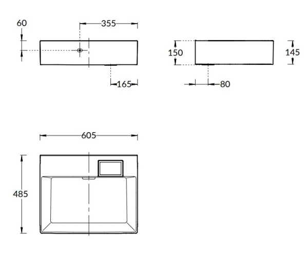Раковина подвесная (60х48) Kerama Marazzi Logica LO.wb.60.0