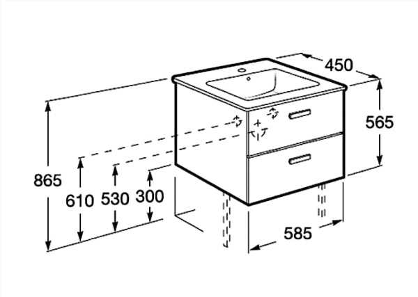 Тумба с раковиной Roca Vctoria Nord белая ZRU9000028+327821000