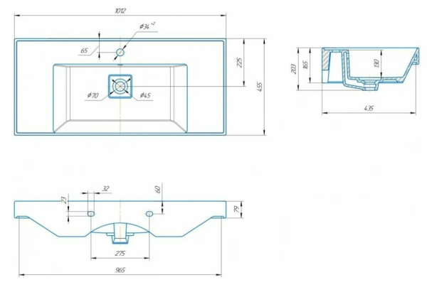 Накладная раковина Aqwella Грэмми 101 4610119205232 белый