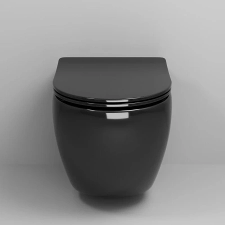 Унитаз подвесной безободковый Grossman Color GR-4411blackS с сиденьем микролифт