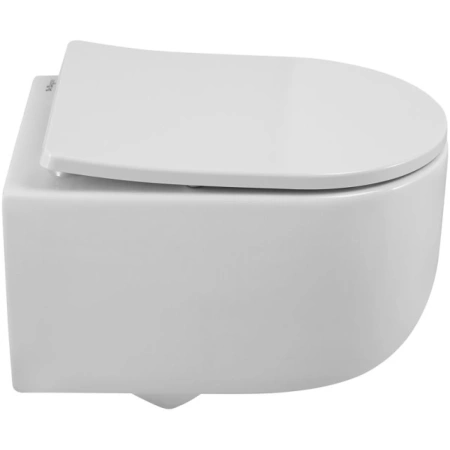 Унитаз подвесной BelBagno Soft BB084CH-TOR/SC безободковый, торнадо, с сиденьем микролифт