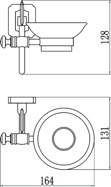 Мыльница керамическая с настенным держателем Savol 64 S-006459