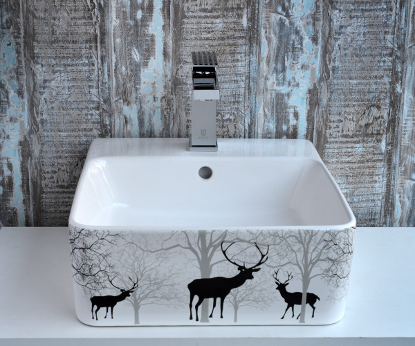 Накладная раковина (40х42) Bronze de Luxe Black Deer 1060BD