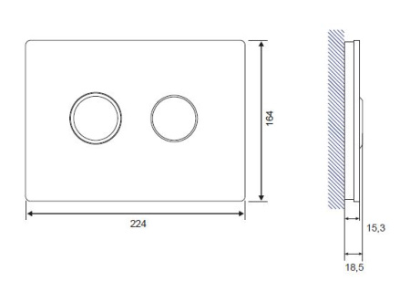 Кнопка Cersanit ACCENTO CIRCLE пневматическая черная глянцевая стекло P-BU-ACN-CIR-PN/Bl/Gl