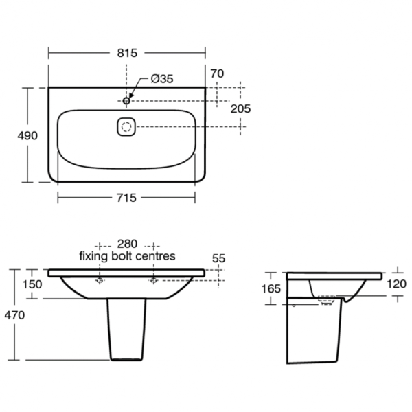 Раковина подвесная Ideal Standard Tonic II 80 K087901