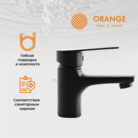 Смеситель для раковины однорычажный Orange Loop M26-021b черный