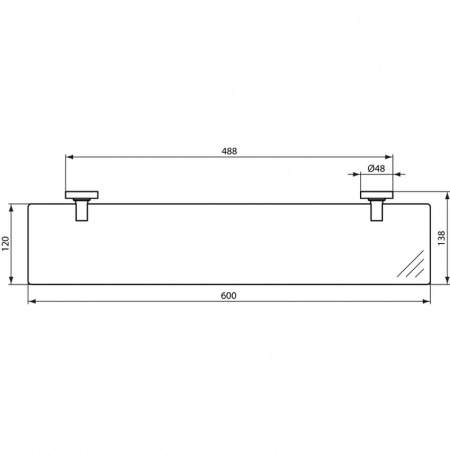 Стеклянная полочка Ideal Standard IOM A9125AA
