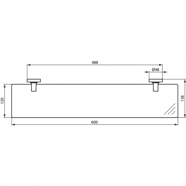Стеклянная полочка Ideal Standard IOM A9125AA
