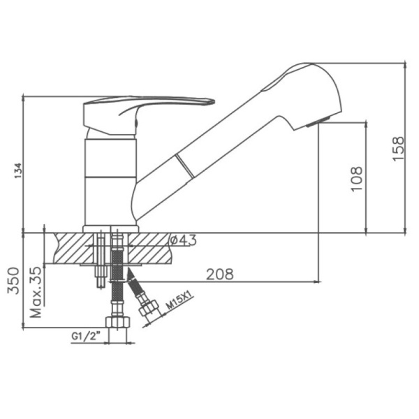 Смеситель для кухни Cron CN4766 Смеситель для кухни Cron CN4766