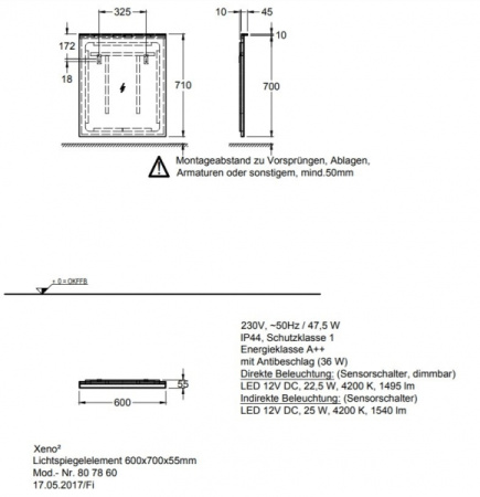 Зеркало Keramag Xeno² 807860000