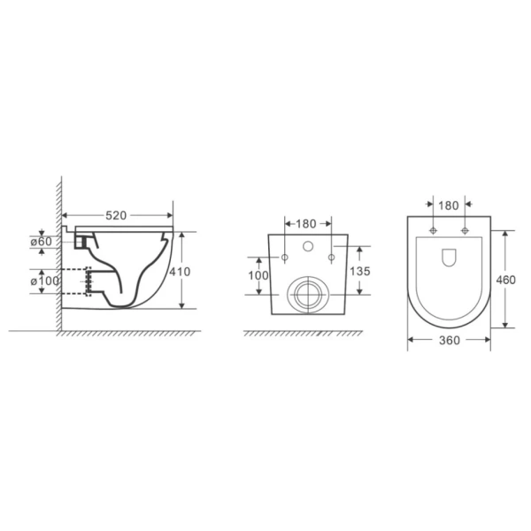 Унитаз подвесной безободковый Grossman  GR-4483S с сиденьем микролифт
