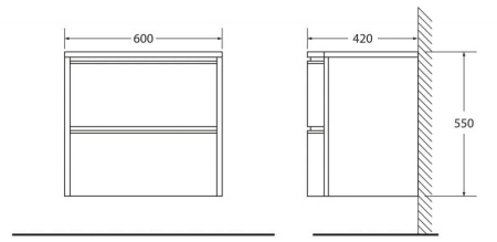 Тумба под раковину BelBagno Prospero BB600DVC/BL
