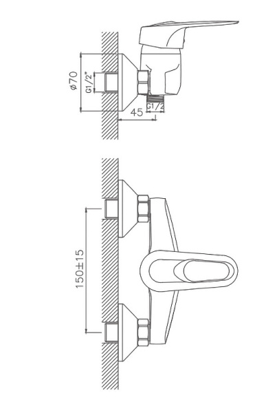 Смеситель для душа Cron CN2004 Смеситель для душа Cron CN2004