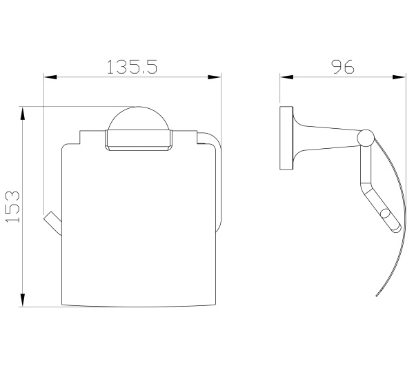 Держатель для туалетной бумаги с крышкой WONZON & WOGHAND SIMPLE, хром WW-6526