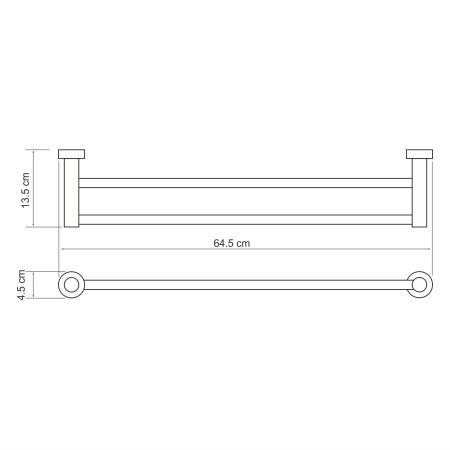 Держатель полотенец двойной WasserKRAFT Donau K-9440