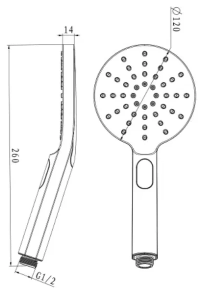 Лейка душевая Lemark, 3-функциональная (LM8122BL)