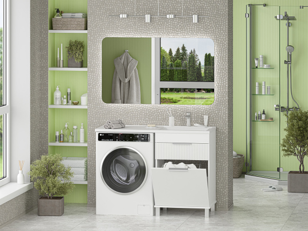 Тумба с раковиной под стиральную машину 60 Brevita Enfida УТ000024652