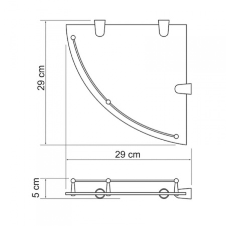 Полка стеклянная угловая WasserKRAFT