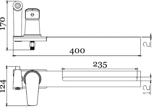 Смеситель гигиенический душ KAISER County (55033)