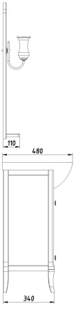 Зеркало (71х90)  ASB-Woodline Салерно 80 9691 (белый)