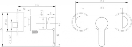 Смеситель для душа Bravat Stream F93783C-01A