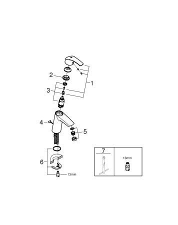 Смеситель однорычажный для раковины Grohe Eurosmart 23323 001 (23323001) хром