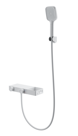 Смеситель для ванны с душем и термостатом WONZON & WOGHAND Shelf, белый матовый WW-B2551-MW