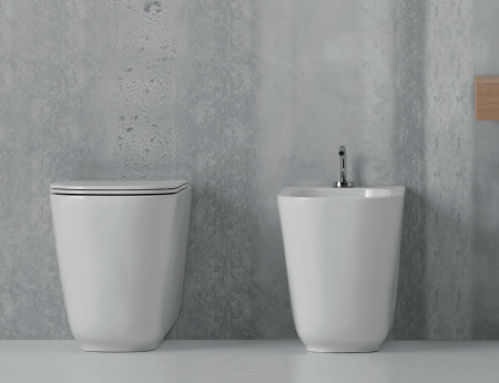 Унитаз напольный приставной безободковый Kerasan Tribeca 511801 без сиденья