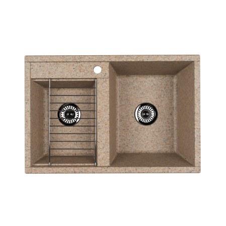 Кухонная мойка Aquaton Делия 78 DBL 1A723132DE220 песочный