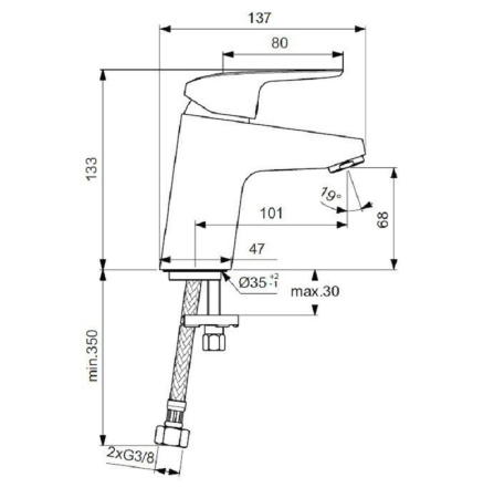 Смеситель для раковины Ideal Standard Ceraflex B1710AA