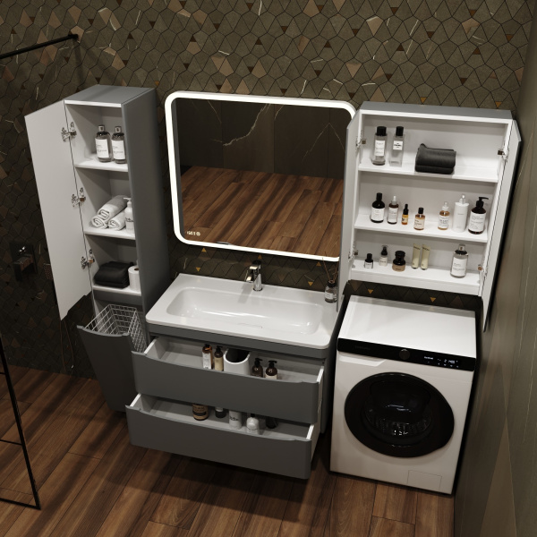 Тумба под раковину напольная Style Line Бергамо СС-00002365 серый